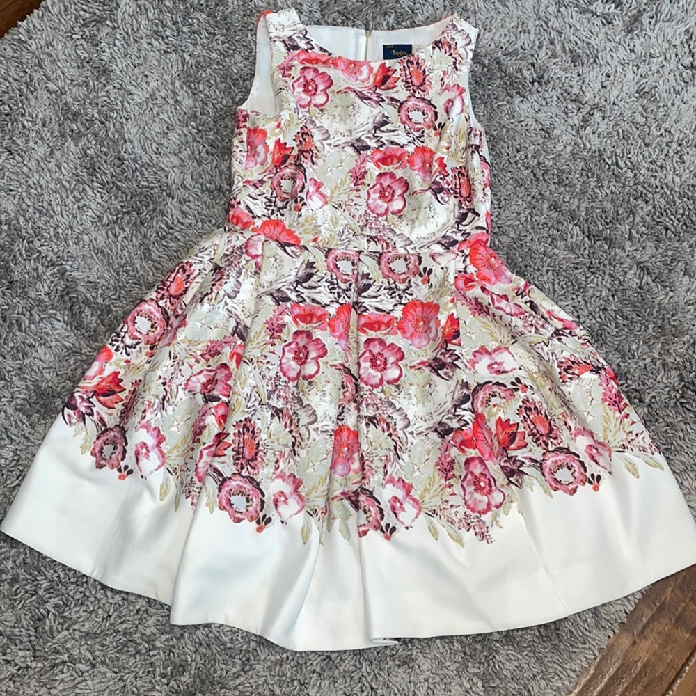 floral pleated work dress